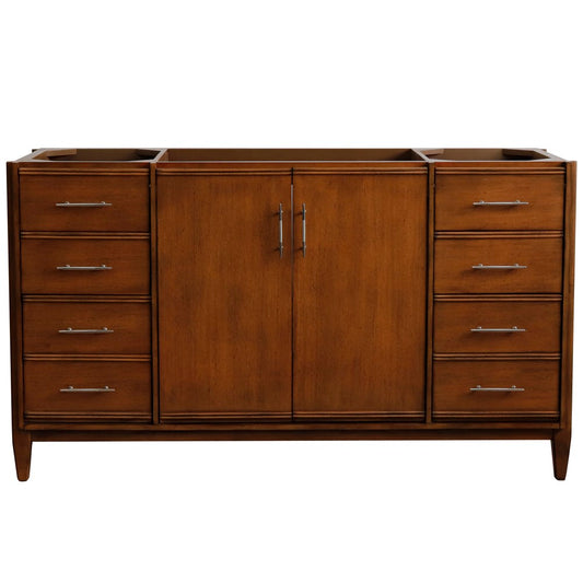 Bellaterra Home 60" Single sink vanity in Walnut finish - cabinet only - Luxe Bathroom Vanities