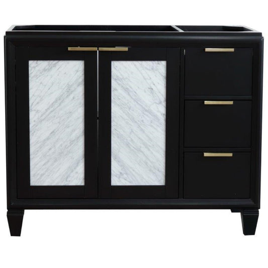 Bellaterra Home 42" Single sink vanity in Black finish - Left door- Cabinet only - Luxe Bathroom Vanities
