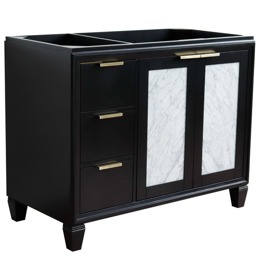 Bellaterra Home 42" Single sink vanity in Black finish - Right door- Cabinet only - Luxe Bathroom Vanities