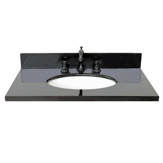 31" Black Galaxy Granite Top With Oval Sink - Luxe Bathroom Vanities