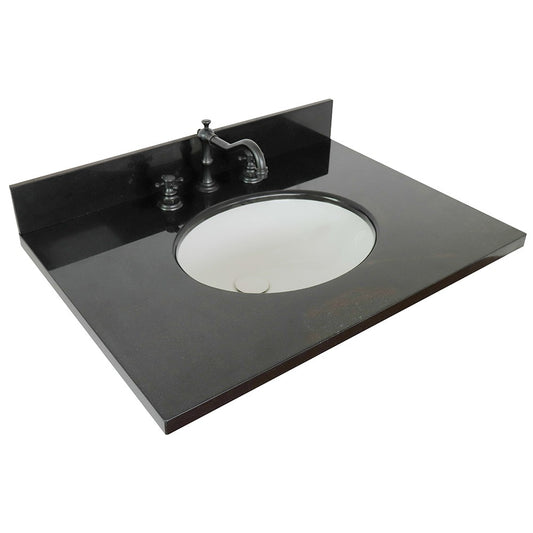 31" Black galaxy granite top with oval sink - Luxe Bathroom Vanities