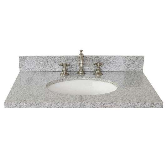 31" Gray Granite Top With Oval Sink - Luxe Bathroom Vanities