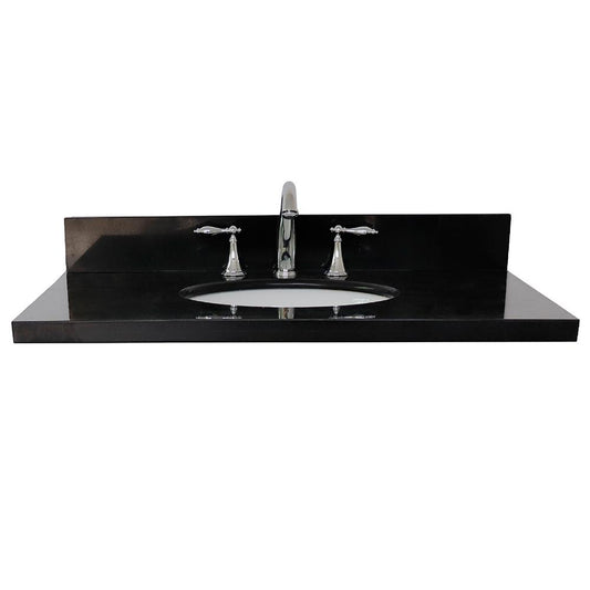 37" Black Galaxy Granite Top With Oval Sink - Luxe Bathroom Vanities