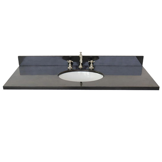 49" Black Galaxy Granite Top With Oval Sink - Luxe Bathroom Vanities