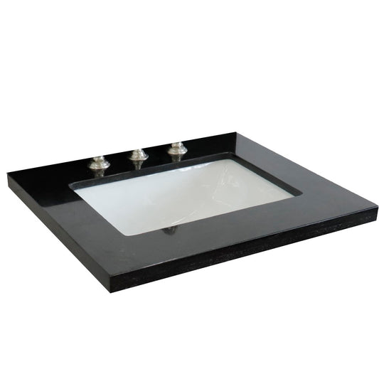 25" Black galaxy countertop and single rectangle sink - Luxe Bathroom Vanities