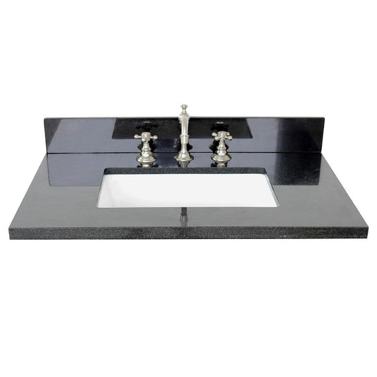 31" Black Galaxy Granite Top With Rectangle Sink - Luxe Bathroom Vanities