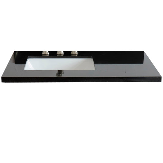 37" Black galaxy countertop and single rectangle left sink - Luxe Bathroom Vanities