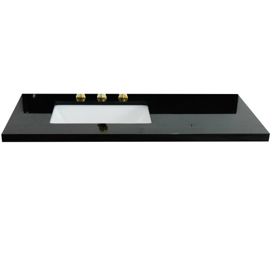 43" Black galaxy countertop and single rectangle left sink - Luxe Bathroom Vanities