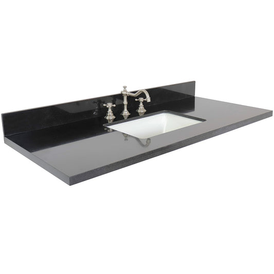 49" Black galaxy granite top with rectangle sink - Luxe Bathroom Vanities