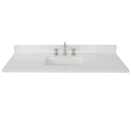 49" White Quartz Top With Rectangle Sink - Luxe Bathroom Vanities