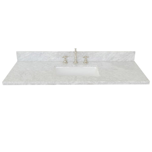 49" White Carrara Top With Rectangle Sink - Luxe Bathroom Vanities