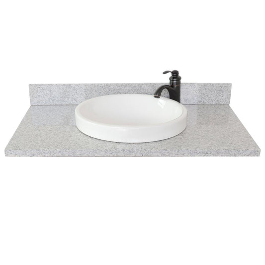 37" Gray Granite Top With Round Sink - Luxe Bathroom Vanities