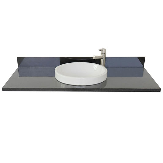 49" Black Galaxy Granite Top With Round Sink - Luxe Bathroom Vanities