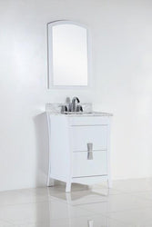 24 In. Single Sink Vanity With White Carrara Top - Luxe Bathroom Vanities