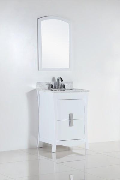24 In. Single Sink Vanity With White Carrara Top - Luxe Bathroom Vanities