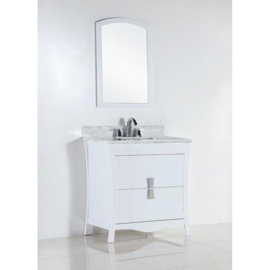 30 In. Single Sink Vanity With White Carrara Top - Luxe Bathroom Vanities