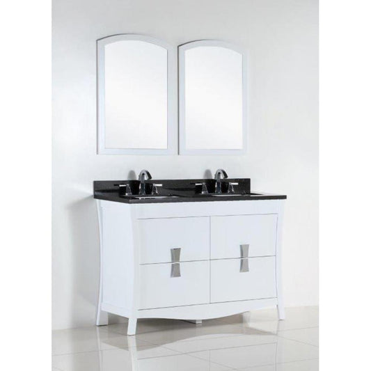 48 In. Double Sink Vanity With Black Galaxy Top - Luxe Bathroom Vanities