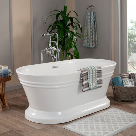 Altair Solace 59" x 30" Freestanding Soaking Acrylic Bathtub - Luxe Bathroom Vanities