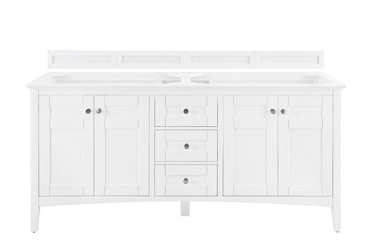 James Martin Palisades 72" Bright White Double Vanity (Cabinet Only) - Luxe Bathroom Vanities