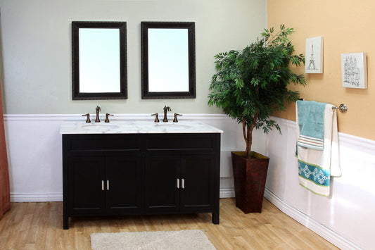 60" In Double Sink Vanity Wood Ebony - Luxe Bathroom Vanities