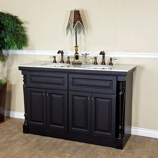 55" In Double Sink Vanity Dark Mahogany - Luxe Bathroom Vanities