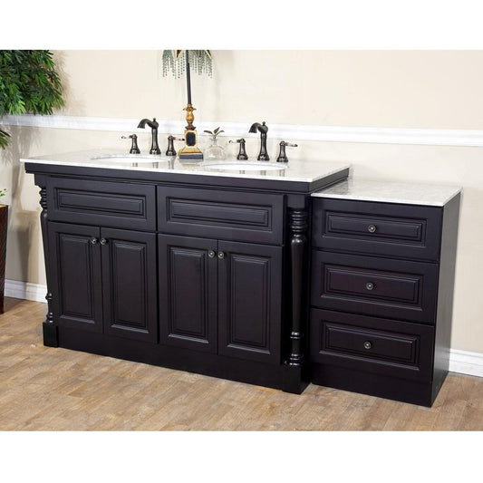 74" In Double Sink Vanity Dark Mahogany - Luxe Bathroom Vanities