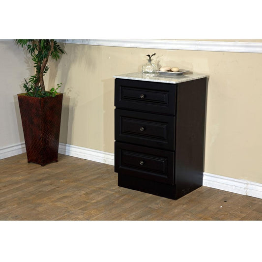 Bellaterra Home 20 In Marble Top Cabinet-Dark Mahogany - Luxe Bathroom Vanities
