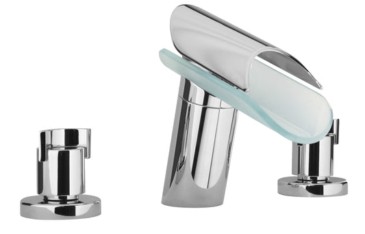 LaToscana MORGANA Roman Tub with Lever Handles Waterfall Style with Glass Spout - Luxe Bathroom Vanities