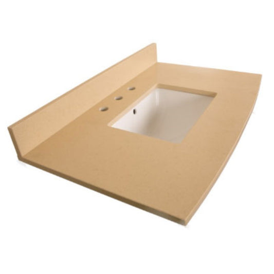 36 in. Beige quartz counter top with rectangular sink - Luxe Bathroom Vanities
