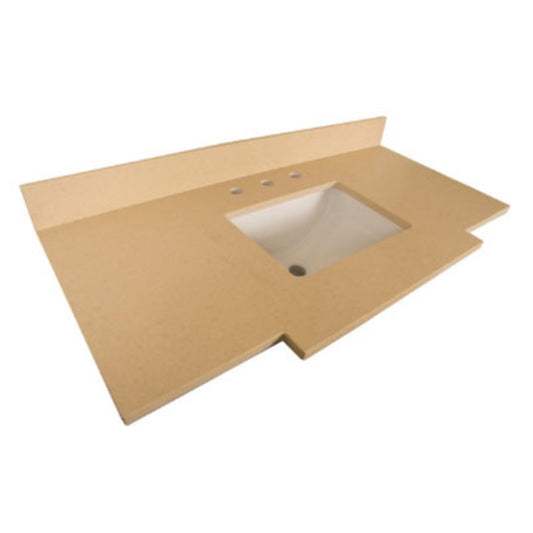 45 in.  Beige quartz counter top with rectangular sink - Luxe Bathroom Vanities