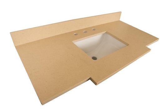 45 In.  Beige Quartz Counter Top With Rectangular Sink - Luxe Bathroom Vanities