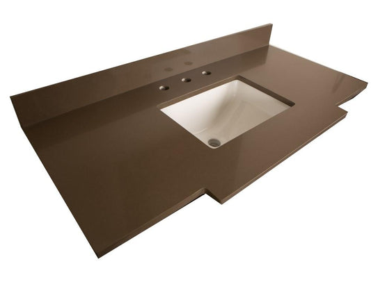 45 In. Gray Quartz Counter Top With Rectangular Sink - Luxe Bathroom Vanities