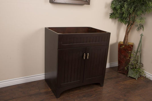 32" In Single Sink Vanity Wood Sable Walnut Cabinet Only - Luxe Bathroom Vanities