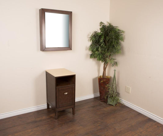 16" In Cabinet" In Sable Walnut With Quartz Top" In Cream - Luxe Bathroom Vanities