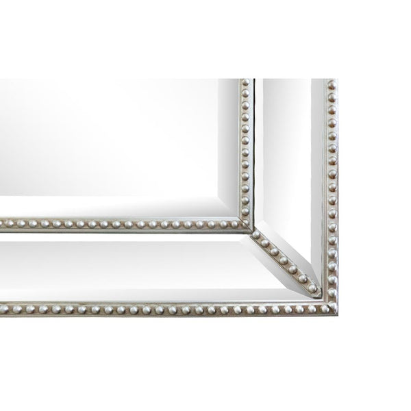 Bellaterra Home 24" Rectangle Silver Beaded Frame Mirror - Luxe Bathroom Vanities