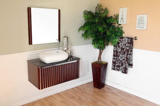 32.5" In Single Sink Vanity Wood Walnut - Luxe Bathroom Vanities