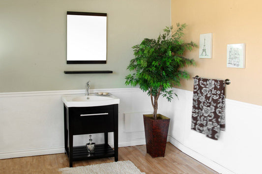 27.5" In Single Sink Vanity Wood Black - Luxe Bathroom Vanities