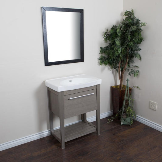 27.5" In Single Sink Vanity Wood Gray - Luxe Bathroom Vanities