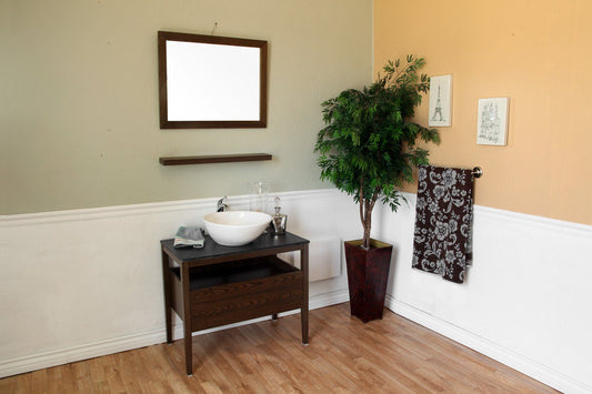 35.5" In Single Sink Vanity Wood Dark Walnut - Luxe Bathroom Vanities