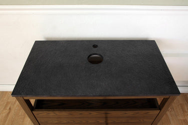 35.5" In Single Sink Vanity Wood Dark Walnut - Luxe Bathroom Vanities