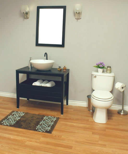 35.5" In Single Sink Vanity Wood Black - Luxe Bathroom Vanities