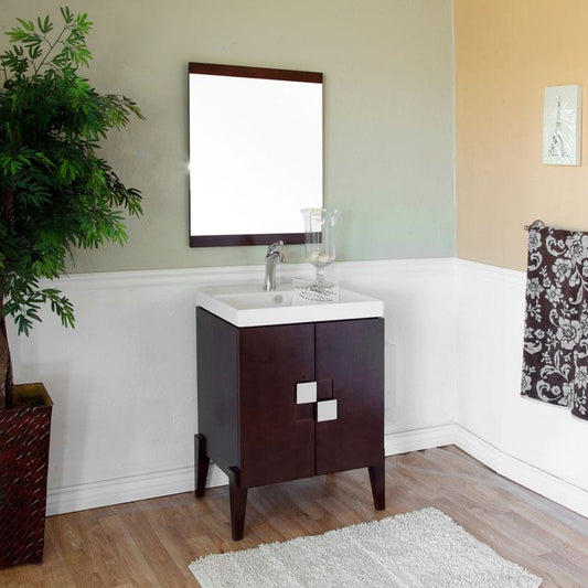 25" In Single Sink Vanity Wood Gray - Luxe Bathroom Vanities