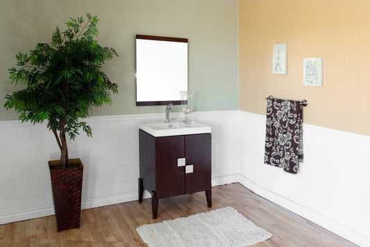 25" In Single Sink Vanity Wood Walnut - Luxe Bathroom Vanities