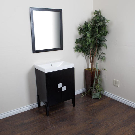 25" In Single Sink Vanity Wood Black - Luxe Bathroom Vanities