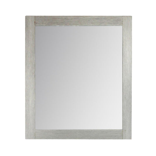 Bellaterra Home 24" Rectangle Wood Frame Mirror in Gray Pine Finish - Luxe Bathroom Vanities
