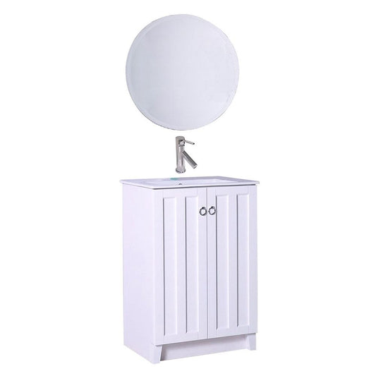 24" In Single Sink Vanity Manufactured Wood White - Luxe Bathroom Vanities
