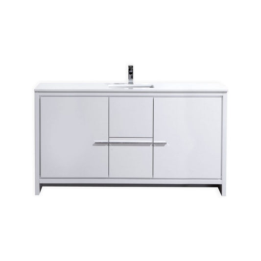 KubeBath Dolce 60? Modern Bathroom Vanity with White Quartz Counter-Top - Luxe Bathroom Vanities