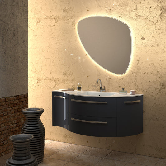 LaToscana Ambra 52" Vanity with Left Concave and Right Rounded Cabinet - Luxe Bathroom Vanities