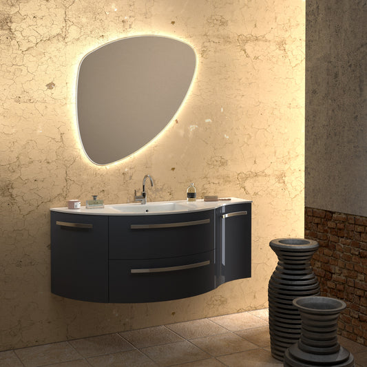 LaToscana Ambra 52" Vanity with Left Round and Right Concave Cabinet - Luxe Bathroom Vanities