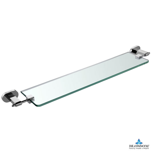 Blossom Glass Shelf - Chrome BA0230701 - Luxe Bathroom Vanities Luxury Bathroom Fixtures Bathroom Furniture